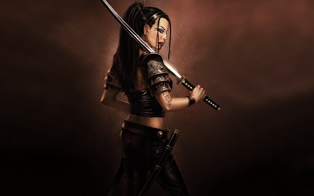 Девушка с необычным мечом