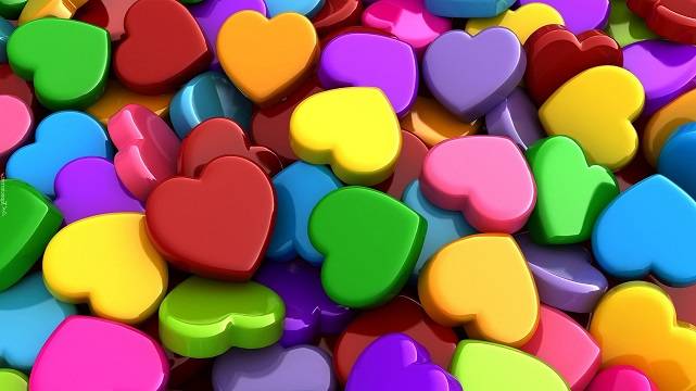 Разноцветные сердца